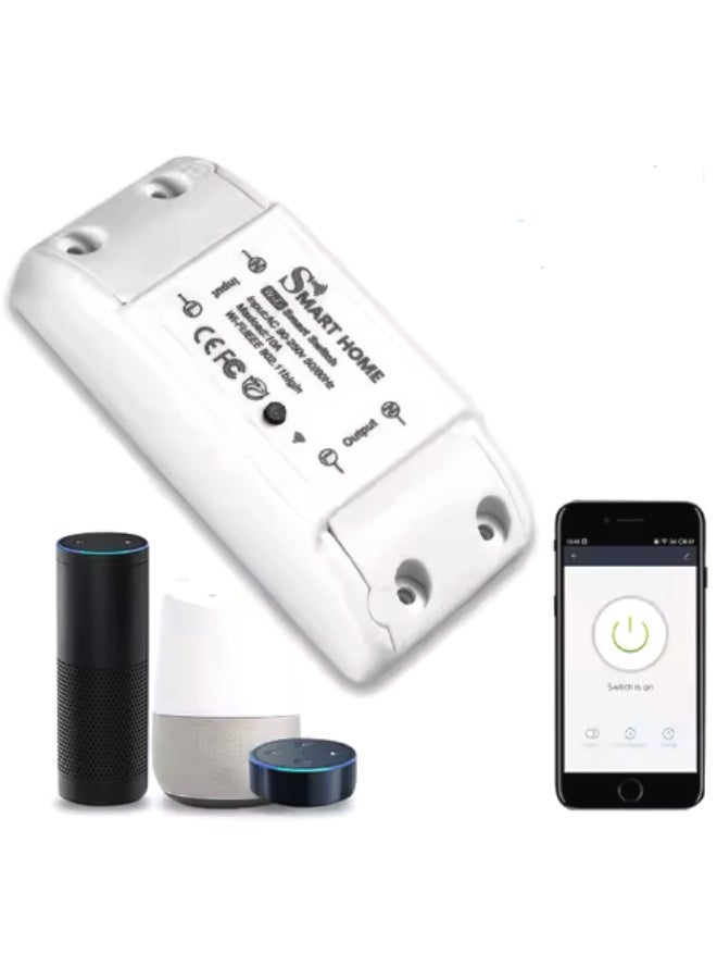 Smart WiFi Wireless Switch Module 10A  Smart Home Relay – Alexa & Google Home Compatible, Smart Life App, Remote Control your home appliances anywhere in the world, Timer & Scene, No Hub Required - Image 1